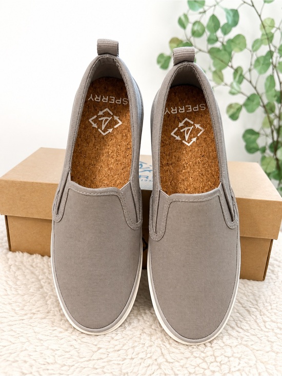 Sperry Shoes - Sperry Crest Twin Gore RPET Gray Canvas Slip-On Sneakers Size 6 NWT